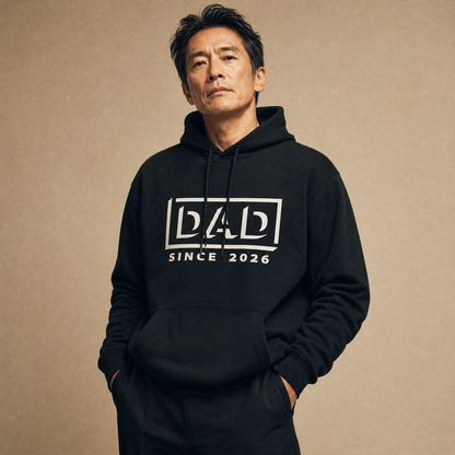 Custom Hoodie for Dad — "Dad" Print | Customize Year | Classic Fleece | Father's Day Gift