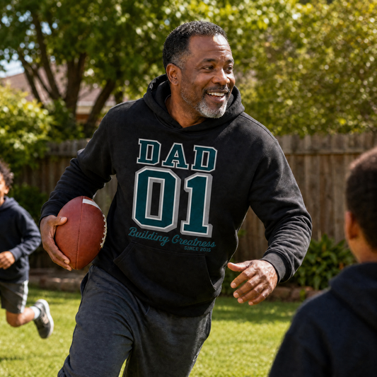 Custom Hoodie for Dad — "Dad 01" Philadelphia Football Print | Customize Year | Classic Fleece | Father's Day Gift