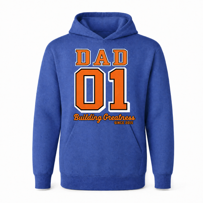 Custom Hoodie for Dad — "Dad 01" Basketball Print | Classic Fleece | Father's Day Gift