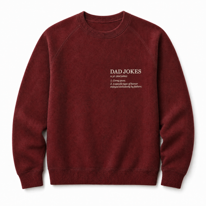 Father's Day Crewneck for Dad — "Dad Jokes" Print | Vintage Fleece