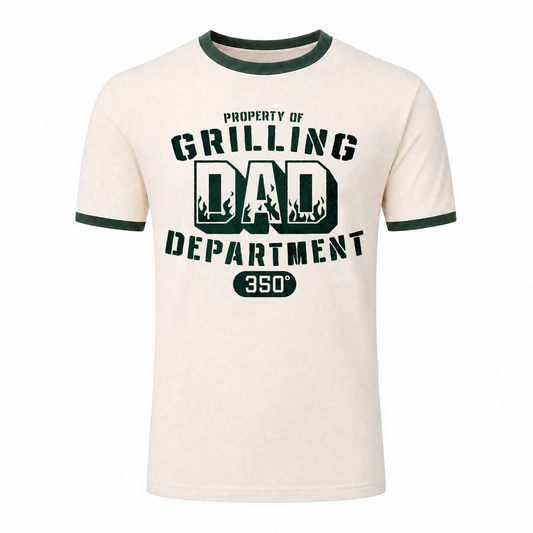 Father's Day Gift "Grilling" Print | Contrast T-Shirt