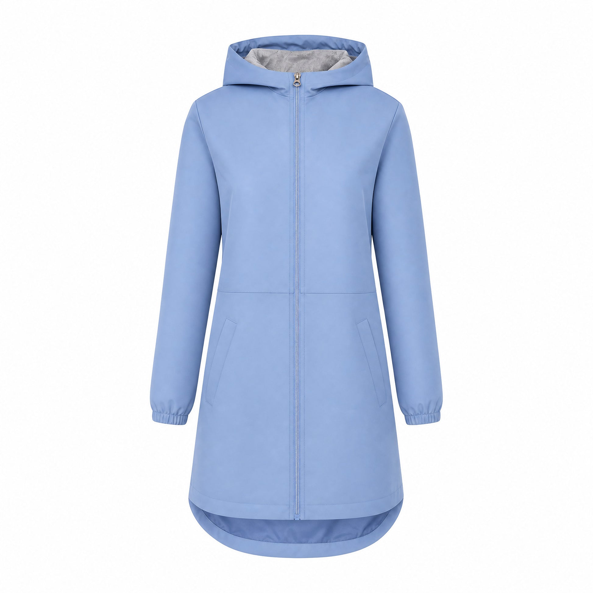 Custom Vintage Long Rain Jacket Slim Fit in Iris | Merchcraft