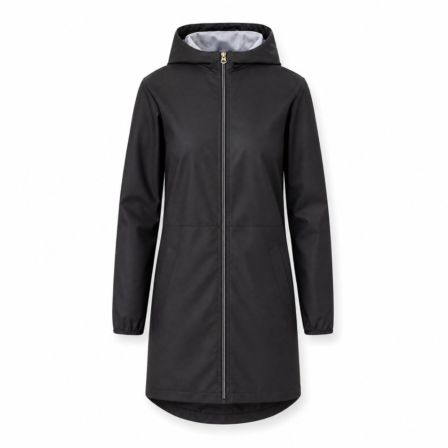 Custom Vintage Long Rain Jacket Slim Fit in Black | Merchcraft