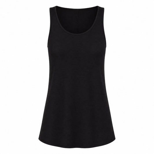 Custom Classic Flowy Tank Top Slim Fit in Black | Merchcraft