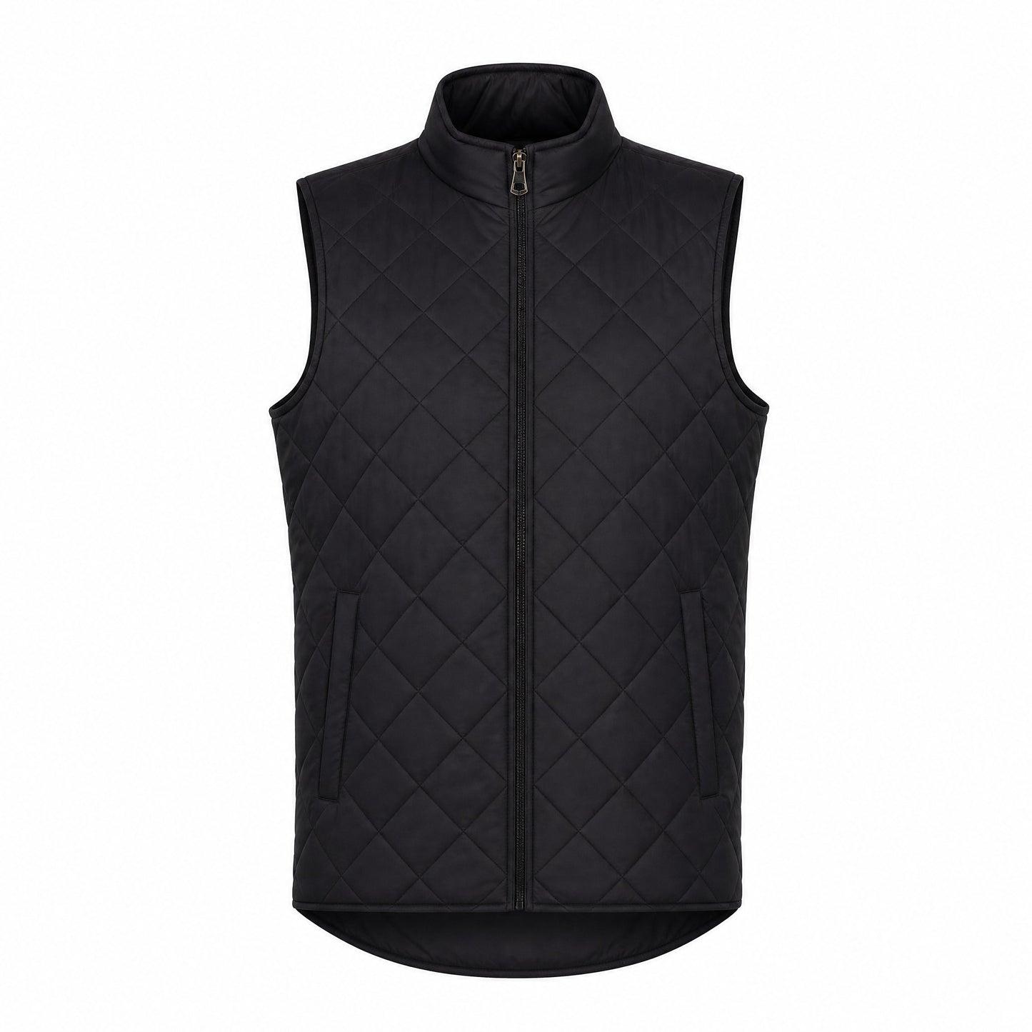 Custom Vintage Quilt Vest Slim Fit in Black | Merchcraft