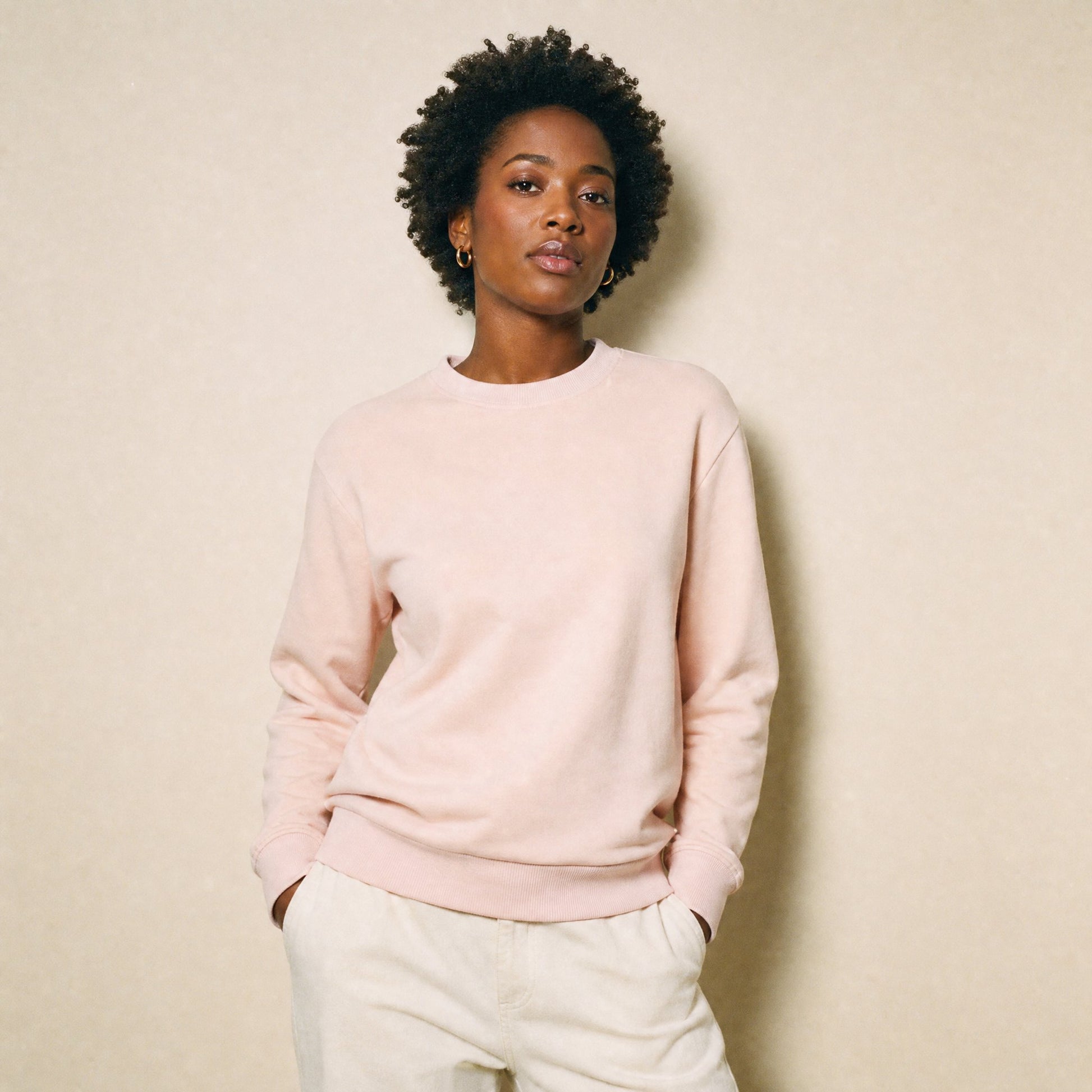 Custom Cloud-Soft Fleece Crewneck Sweater with Pockets – Lifestyle 1 | Merchcraft