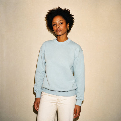 Custom Cloud-Soft Fleece Crewneck Sweater with Pockets – Lifestyle 2 | Merchcraft