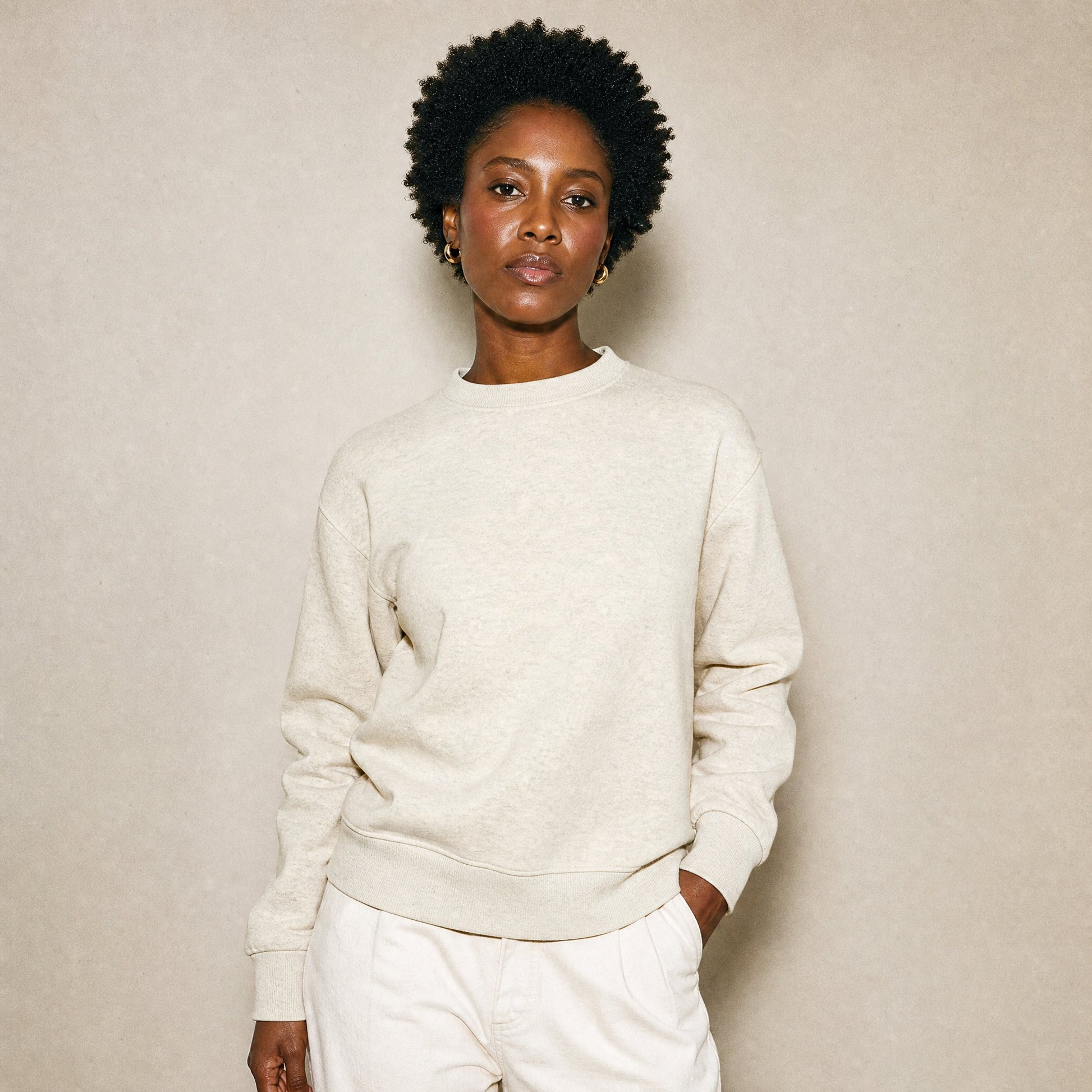 Custom Cloud-Soft Fleece Crewneck Sweater with Pockets – Lifestyle 3 | Merchcraft