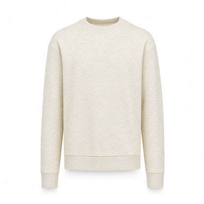 Custom Cloud-Soft Fleece Crewneck Sweater with Pockets in Oatmeal | Merchcraft