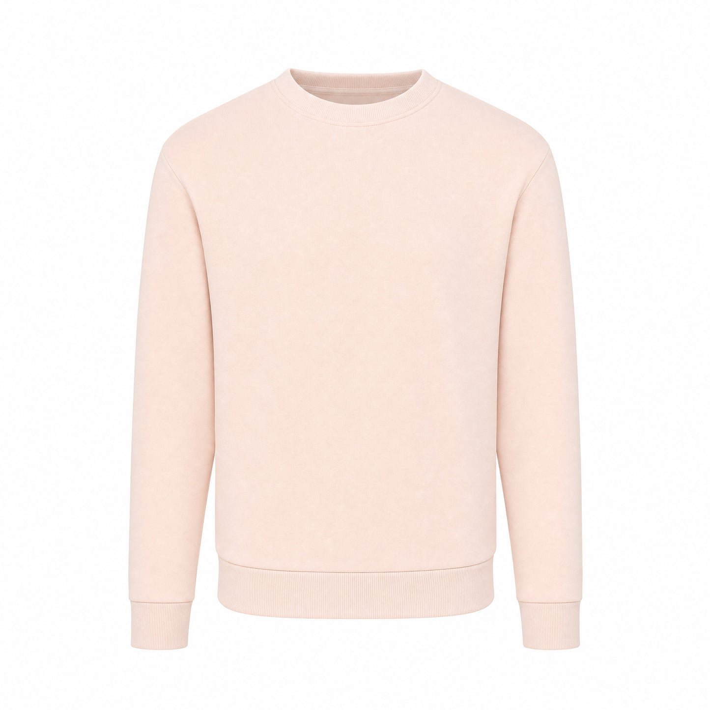 Custom Cloud-Soft Fleece Crewneck Sweater with Pockets in Cameo Pink | Merchcraft