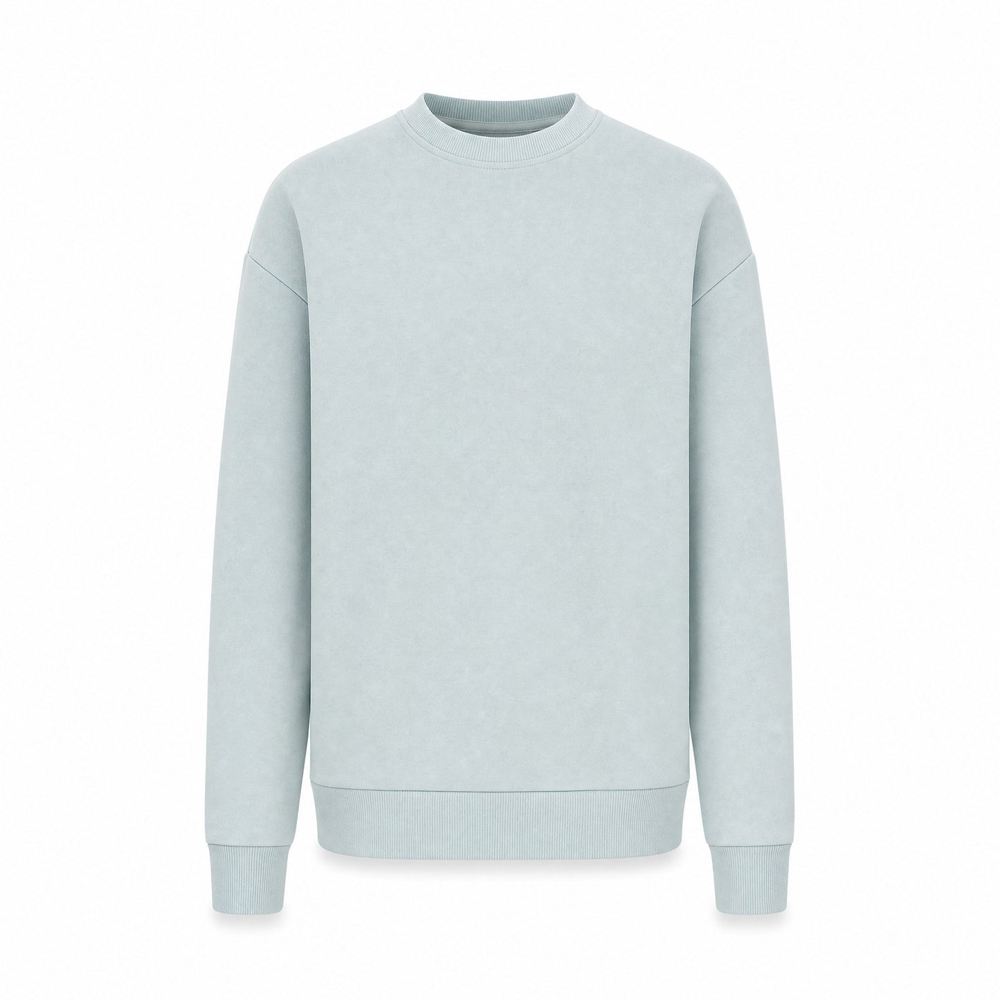 Custom Cloud-Soft Fleece Crewneck Sweater with Pockets in Greenstone | Merchcraft