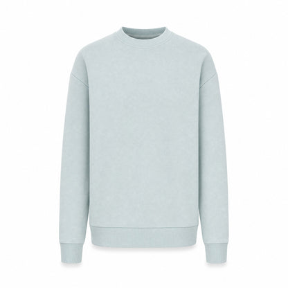 Custom Cloud-Soft Fleece Crewneck Sweater with Pockets in Greenstone | Merchcraft