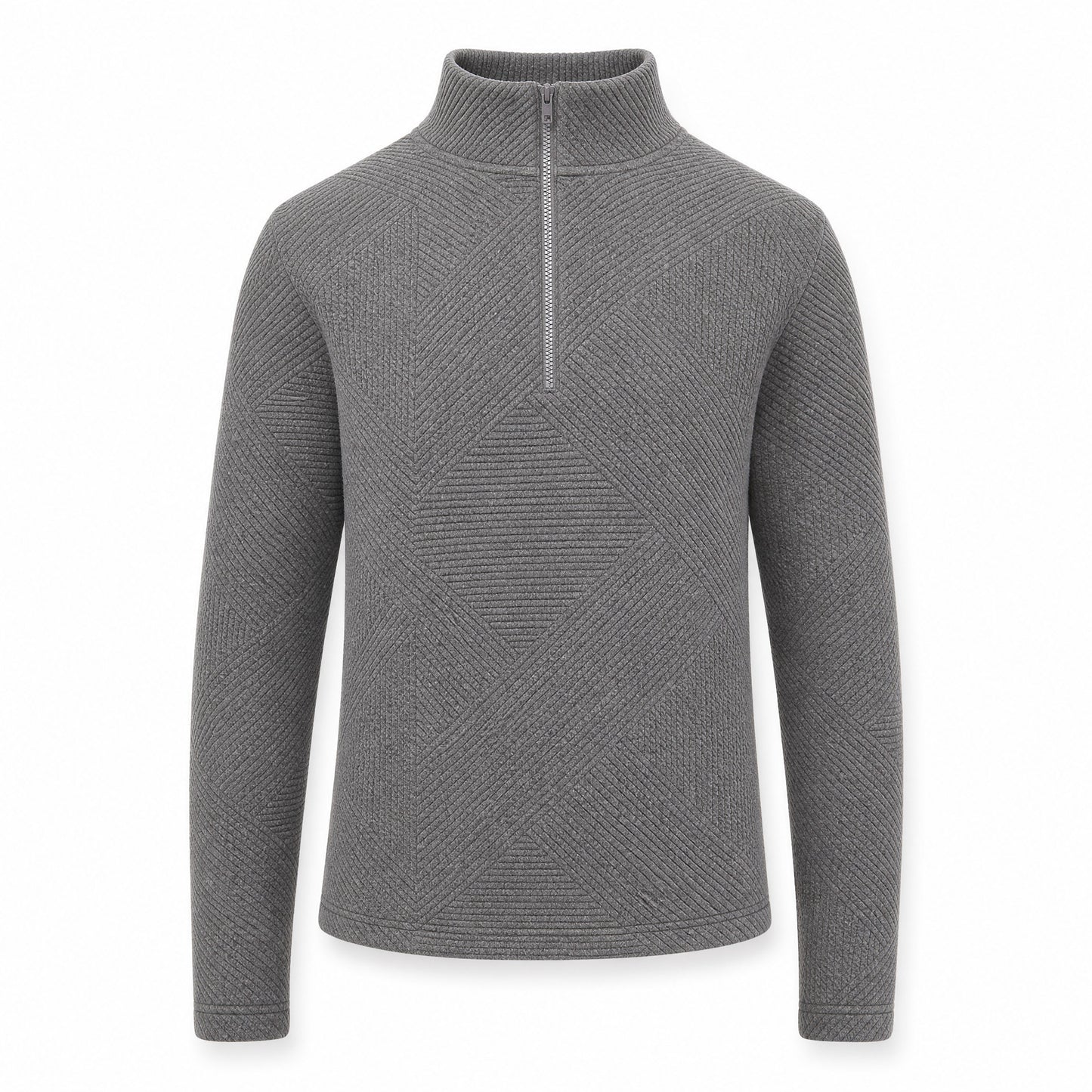 Custom Quarter Zip Sweater with Zig-Zag Quilting in Graphite | Merchcraft