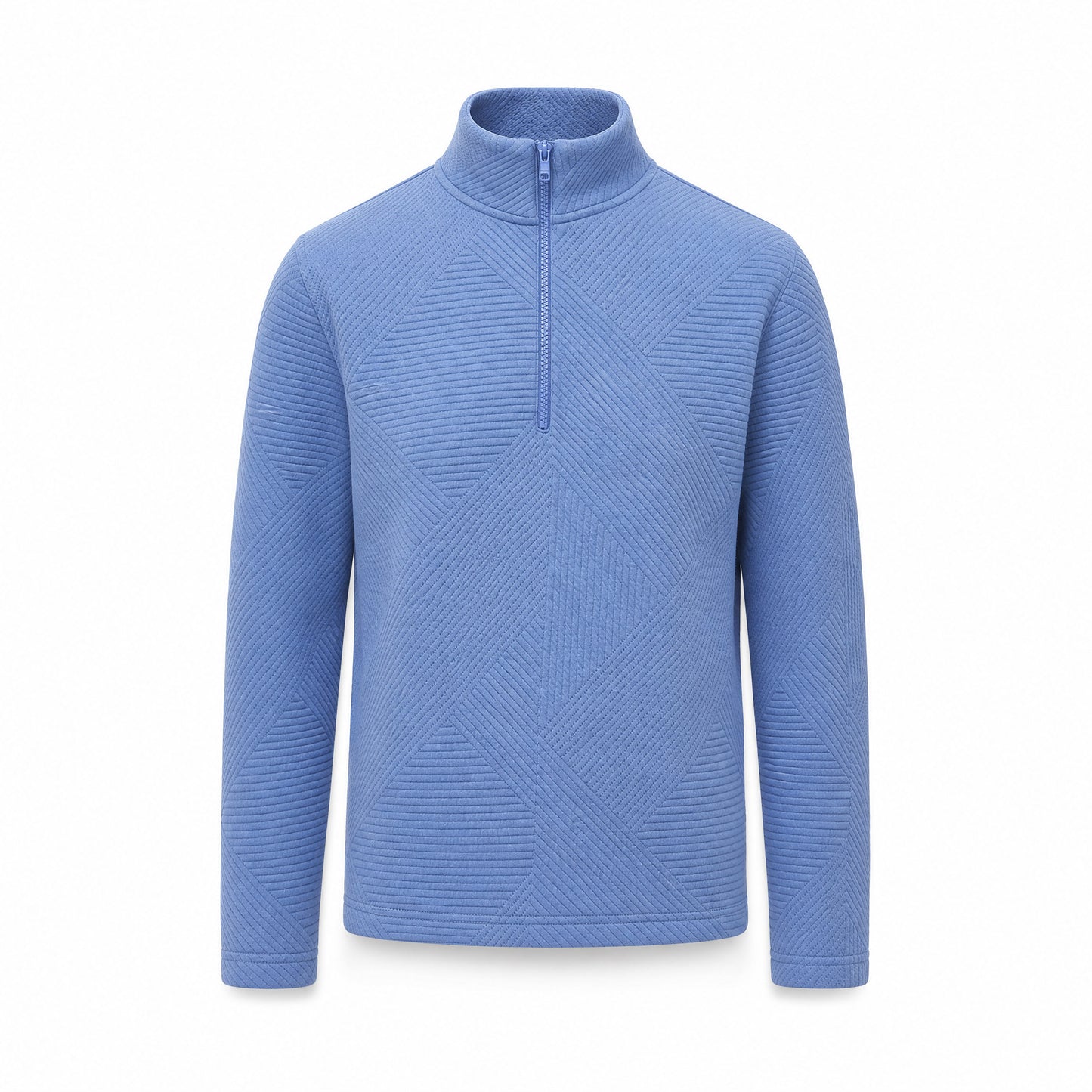 Custom Quarter Zip Sweater with Zig-Zag Quilting in Iris | Merchcraft