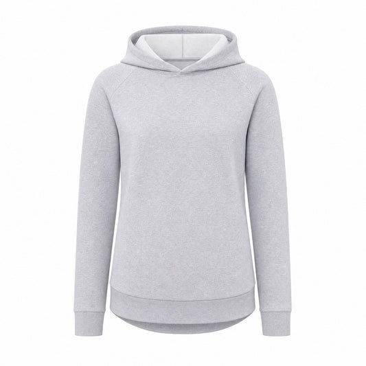 Custom Vintage Fleece Hoodie Sweater with Curved Hem in Gray | Merchcraft