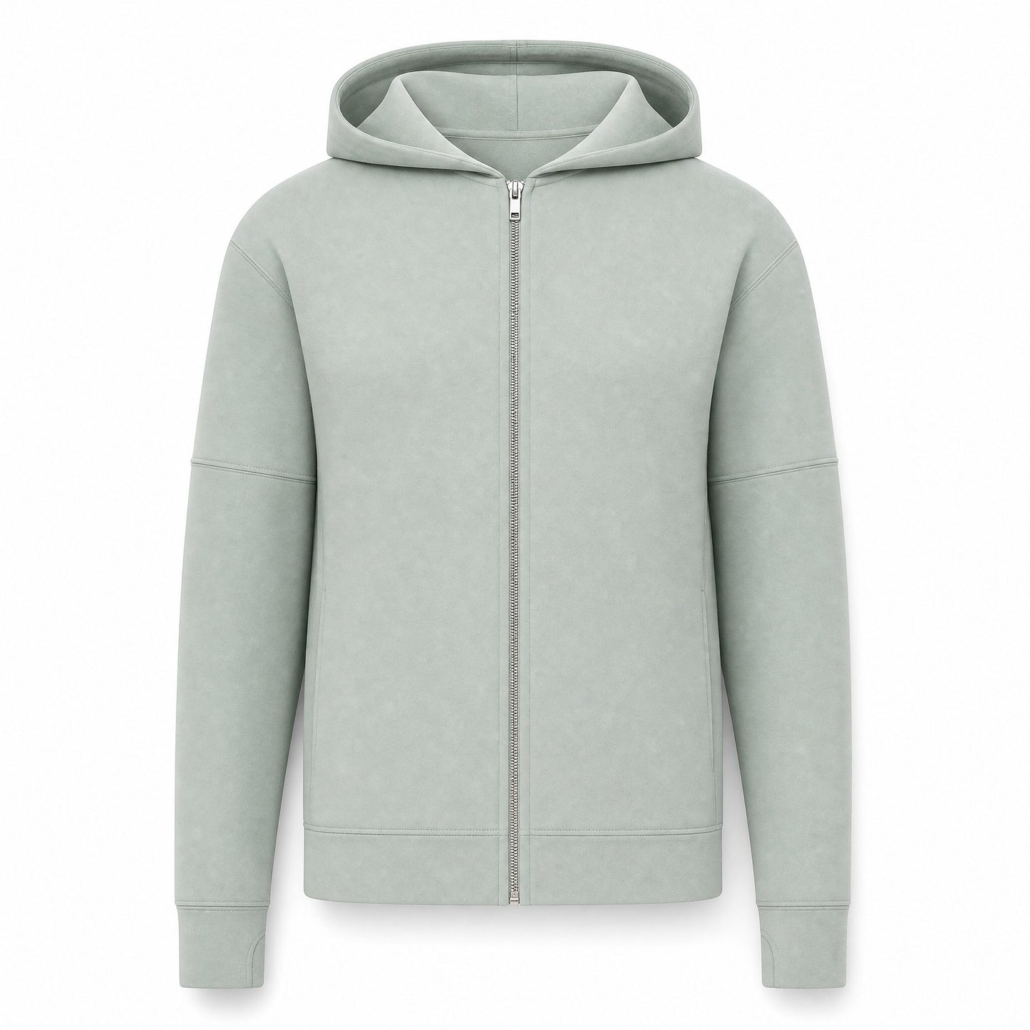 Custom Vintage Fleece Full Zip Sweater Slim Fit in Greenstone | Merchcraft