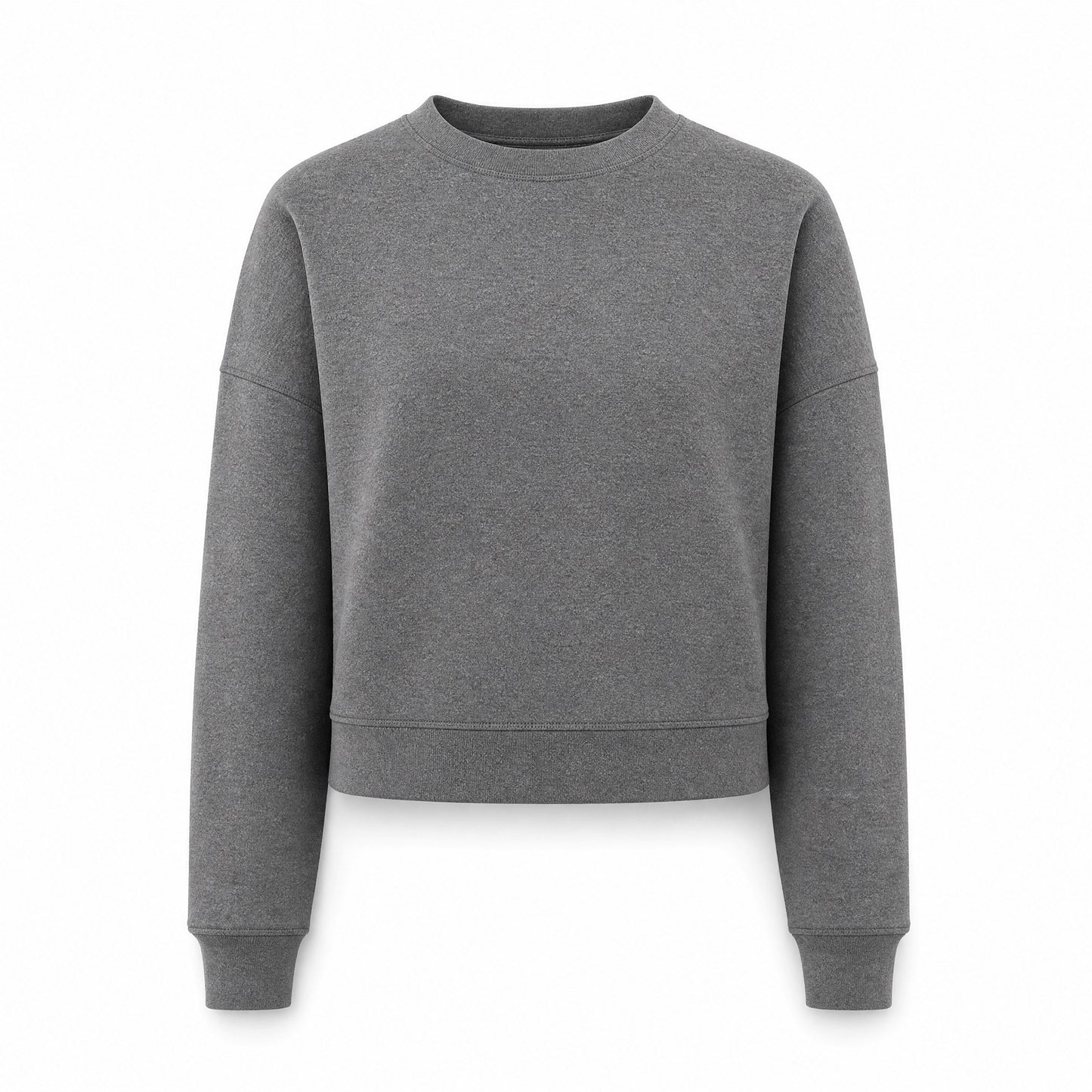 Custom Vintage Fleece Crewneck Crop Sweater in Charcoal | Merchcraft