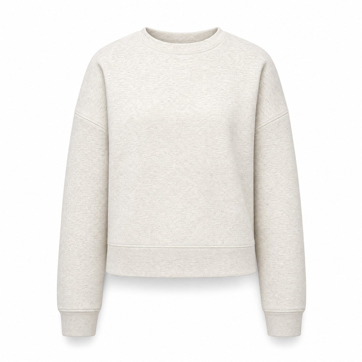 Custom Vintage Fleece Crewneck Crop Sweater in Oatmeal | Merchcraft