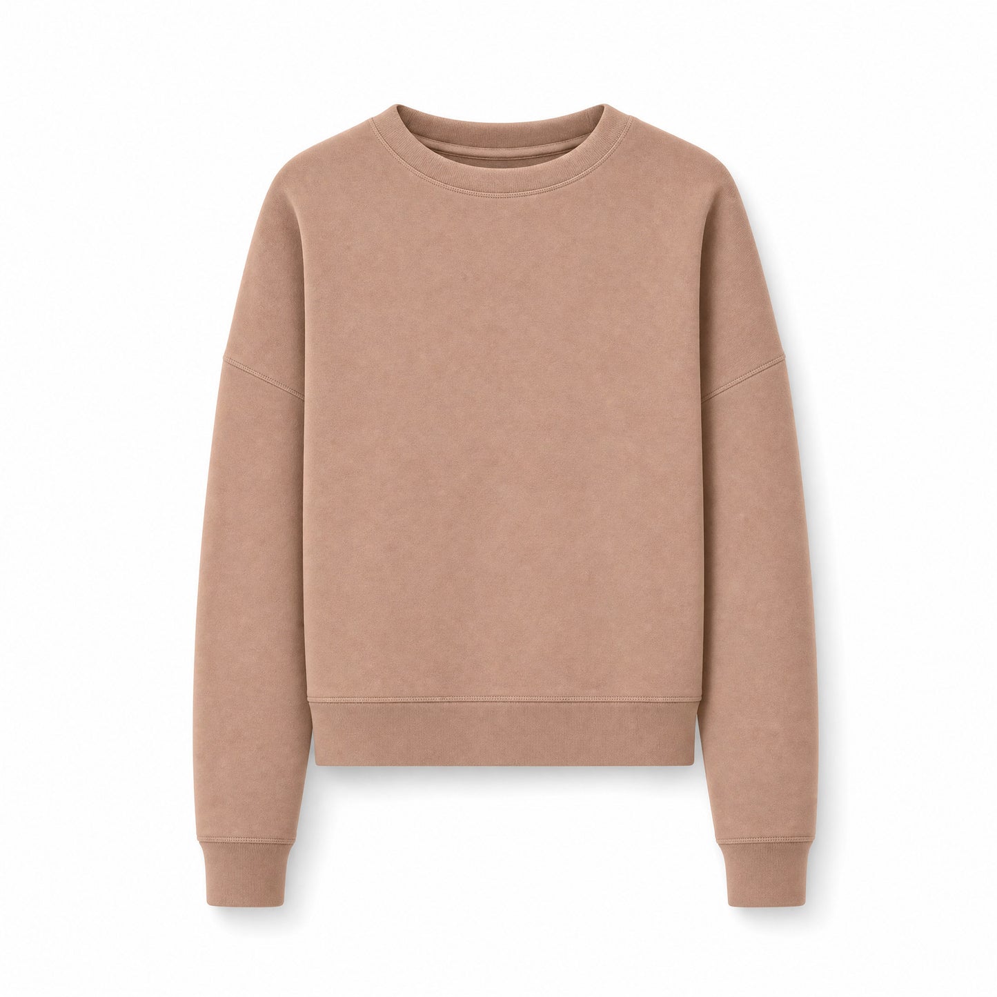 Custom Vintage Fleece Crewneck Crop Sweater in Praline | Merchcraft